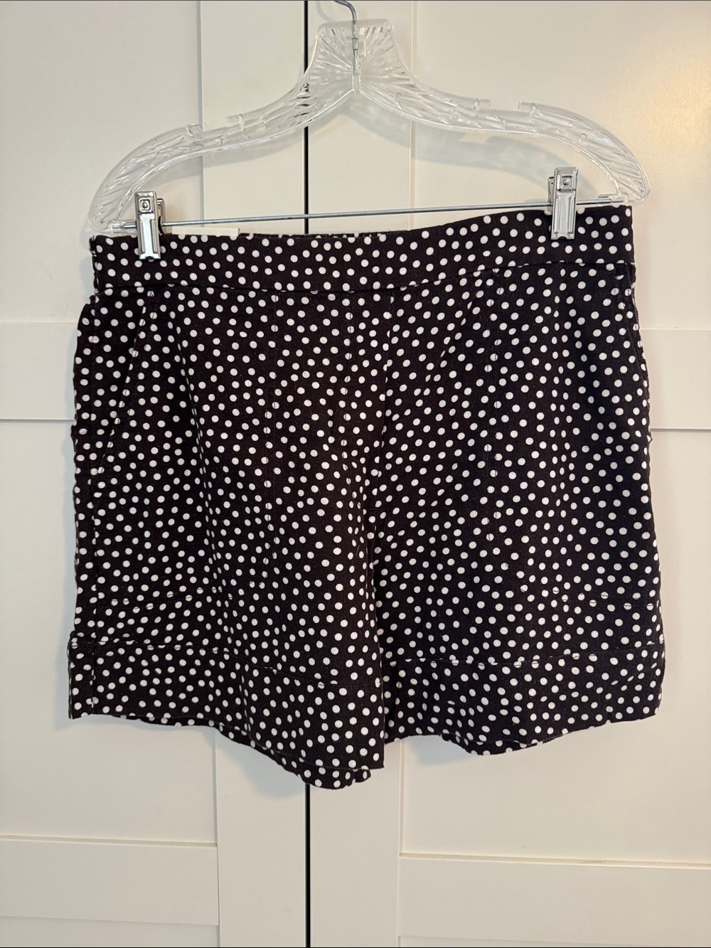 Polka Dot High-Rise bark brown and White Women's Shorts